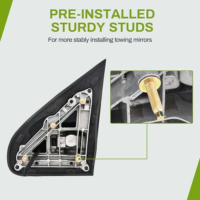 AUTOSAVER88 Towing Mirrors Compatible with 2014-2018 Chevy Silverado 1500, 2015-2018 GMC Sierra 2500 HD 3500 HD Power Heated LED Arrow Signal Light Manual Telescoping Folding Black