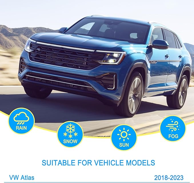 CJPPPZIW® Windshield Wipers-26 Inch+22 Inch+12 Inch Replacement for 2018 2019 2020 2021 2022 2023 VW Atlas Wiper Blades for My Car,Quality Front and Rear Wiper Blades(Pack of 3)