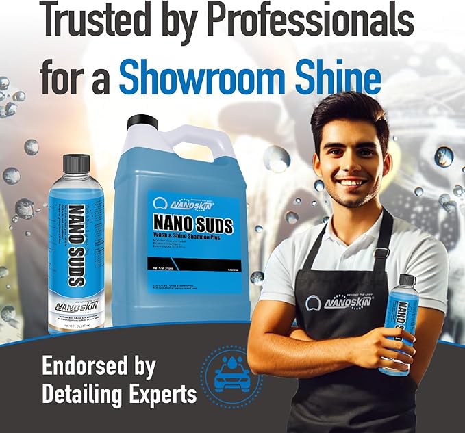 Nanoskin NANO SUDS Foaming Car Wash Shampoo 55 Gallons - Works with Foam Cannon, Foam Gun, Bucket Washes, Car Soap for Pressure Washer | Safe for Cars Trucks, Motorcycles, RVs & More | Fruity Scented
