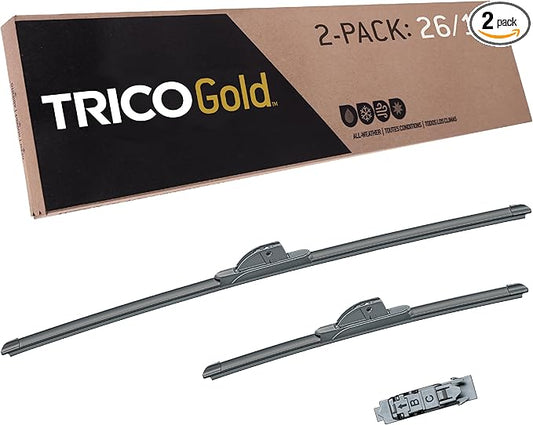 TRICO Gold™ (18-2616) 26 & 16 Inch Pack of 2 Automotive Replacement Windshield Wiper Blades for My Car Super Premium All Weather Beam Blade for Select Vehicle Models