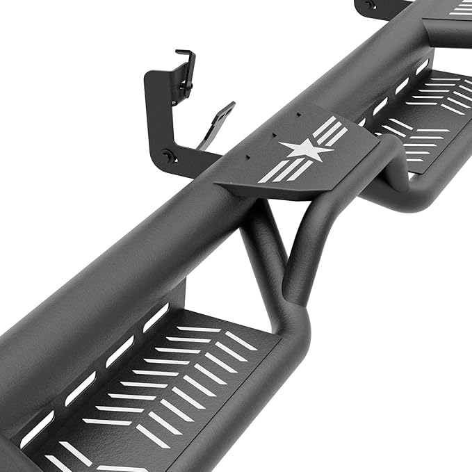 Three Raised Steps Quad Cab Running Boards Compatible with 2009-2018 Dodge Ram 1500 (Included 2019-2024 1500 Classic), 2010-2024 Ram 2500 3500 Double/Extended Cab Side Steps Rails Nerf Bar