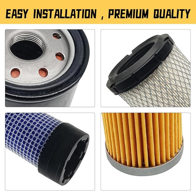 LVA21198 Maintenance Filter Kit Fit for John Deere 4200 4300 4400 Compact Utility Tractor, Oil Filter Kit Replace M131802 M131803 M806419 MIU804763 LVA10419