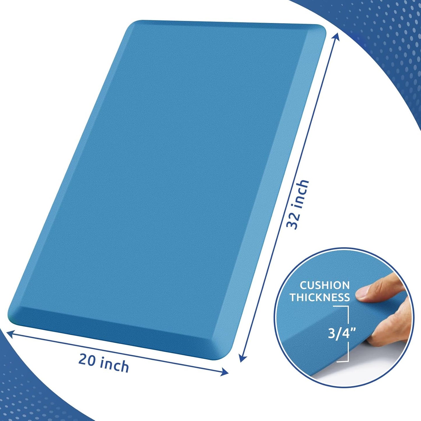 KitchenClouds Kitchen Mat Cushioned Anti Fatigue Rug 20"x32" Waterproof, Non Slip, Standing and Comfort Desk/Floor Mats for House Sink Office (Green)