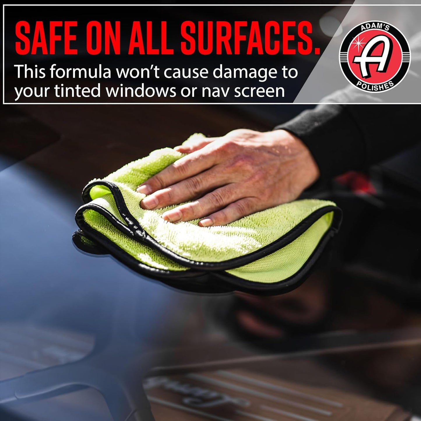 Adam's Polishes Glass Cleaner - Car Window Cleaner | Car Wash All-Natural Streak Free Formula For Car Cleaning | Safe On Tinted & Non-Tinted Glass | Won’t Strip Car Wax or Paint Protection