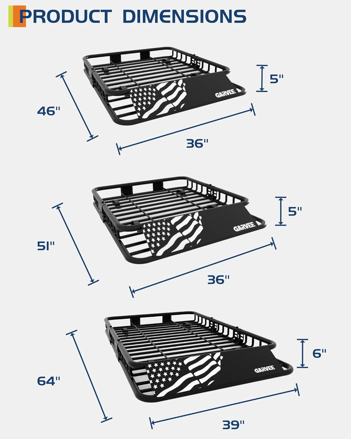 51" x 36" Universal Roof Rack Carrier Basket, 200 Lbs Capacity Car Cargo Rack with Extension Luggage Holder Basket Heavy Duty for SUVs, Trucks, Vehicles