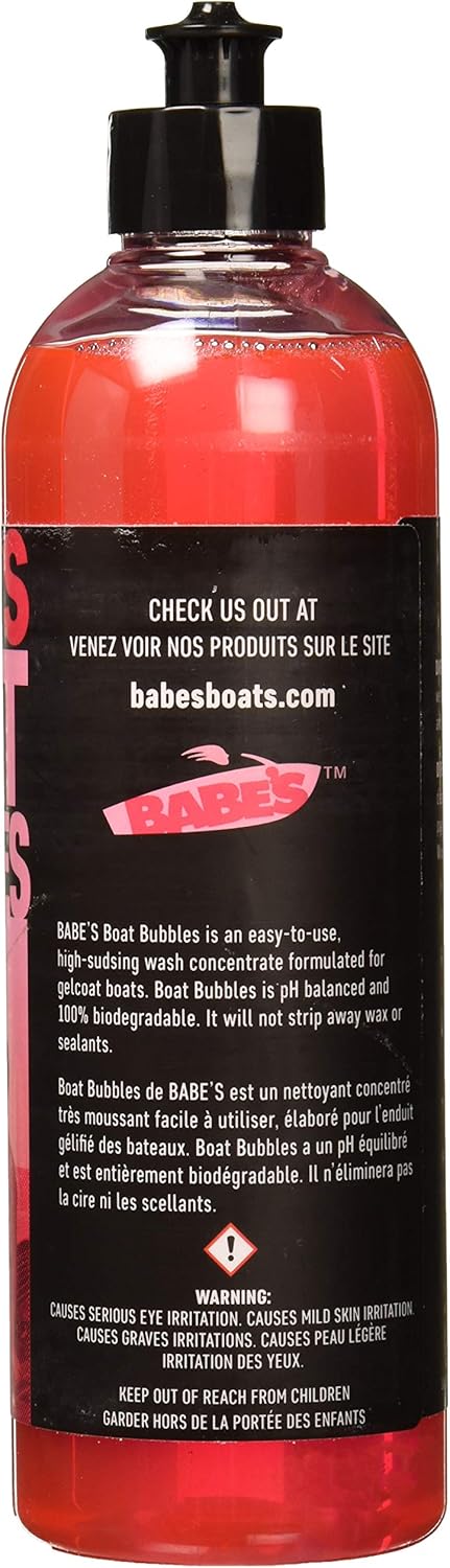 Babe’s Boat Bubbles – High-Sudsing Boat Wash Soap – Safe for Gelcoat, Won’t Strip Wax – pH Balanced & Biodegradable Marine Cleaner - 1 Pint/Spray