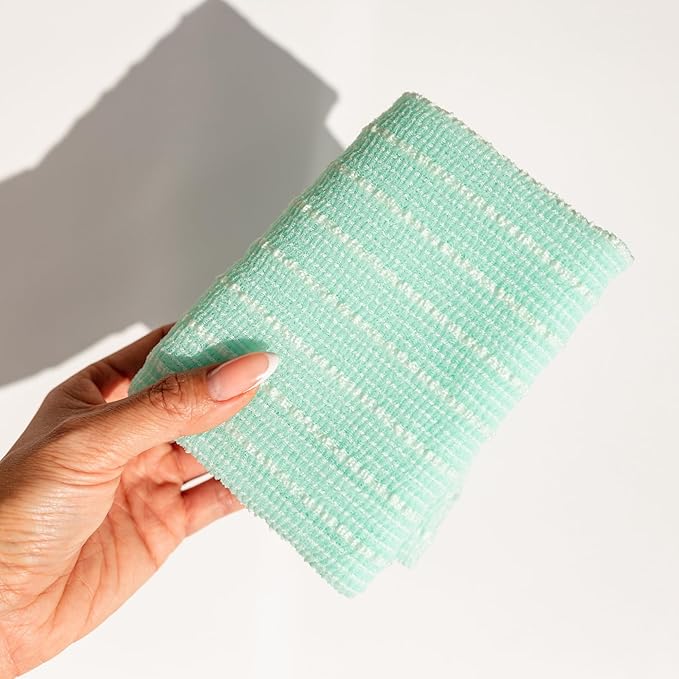 Dermasuri Japanese Exfoliating Shower Towel - Body Scrub Exfoliator & Back Scrubber Loofah for Men & Women, Exfoliating Shower Towel for Smooth & Glowing Skin, Removes Dry & Dead Skin, All Skin Types