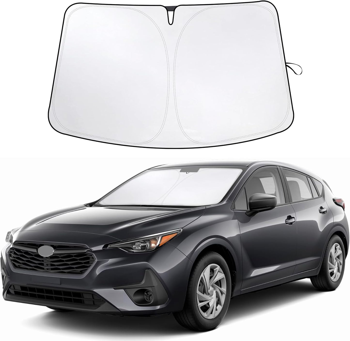 Subaru Impreza 2015-2025 Car Windshield Sunshade - EcoNour 240T Polyester Material Cars Sun Visor Reflector - Blocks UV Rays - Foldable Sunshade Interior Protection-Subaru Impreza Accessories
