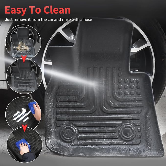 Wayhigh-All Weather Floor Mats and Cargo Mat Set Fit for 2025 2026 Nissan Armada/Infiniti QX80 7 Seats (Bucket Seat) TPE Car Mats Waterproof Heavy Duty Rubber Floor Liners for Armada 2025 Accessories