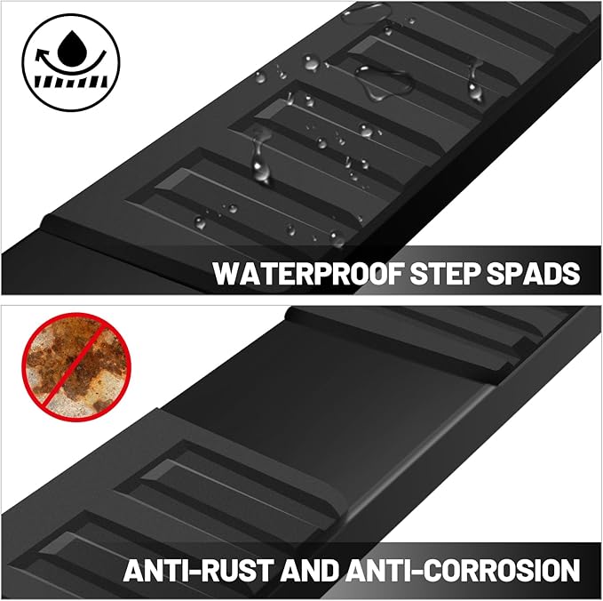 COMNOVA 6 Inch Quad Cab Running Boards Compatible with Dodge Ram 1500 Quad Cab 2009-2018(Incl. 2019+ Classic)/10-24 Ram 2500 3500, Carbon Steel Step Bars, Extended Cab Side Steps Nerf Bars.