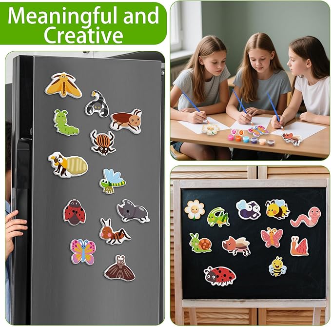 Simgoing 24 Sets Bugs Party Ceramic Painting Kit for DIY Ready to Paint Insect Ceramics Painting Crafts Set for Spring School Party Supplies Birthday