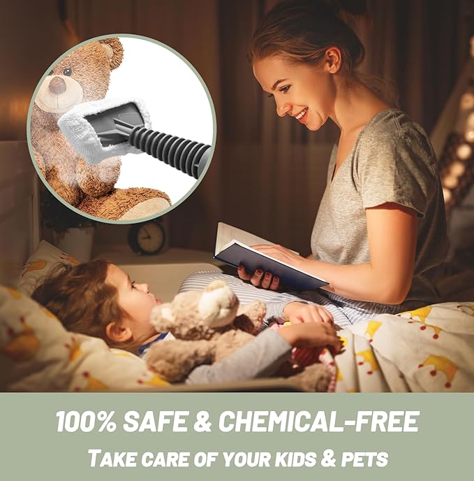 Handheld Steam Cleaner, Pressurized Multi-Surface Steam Shot with 13 Accessories, Safety Lock, Steamer for Cleaning Floor, Upholstery, Grout, Windows, Couch and Car, Green