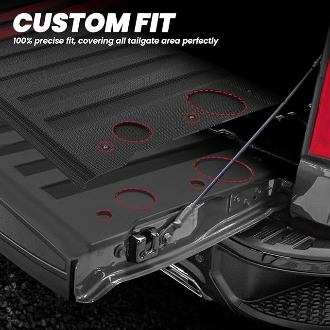 LASFIT Truck Tailgate Mat 2019-2026 for Chevrolet Chevy Silverado & GMC Sierra 1500 (Not Fit Multipro Tailgate), All Weather TPE Tailgate Protector Liner Replacement (Not Fit Drop-in Liners)