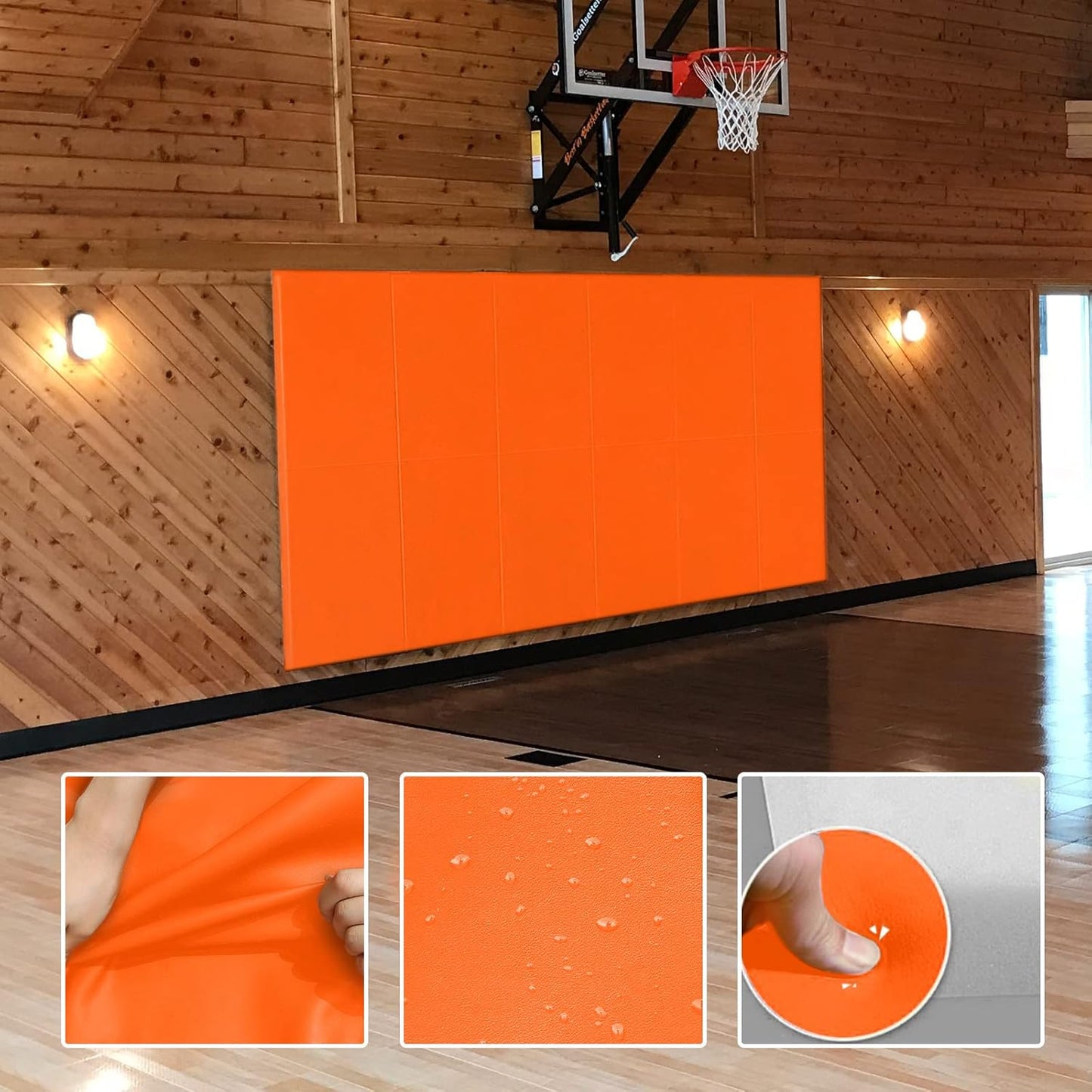 PROGOAL 2"/4" Thick Foam Protection Wall Pad，Gym Basketball-Court Protectors，Durable Waterproof Padding for Wall-Mounted Basketball Hoops(60" L x 20" W)…