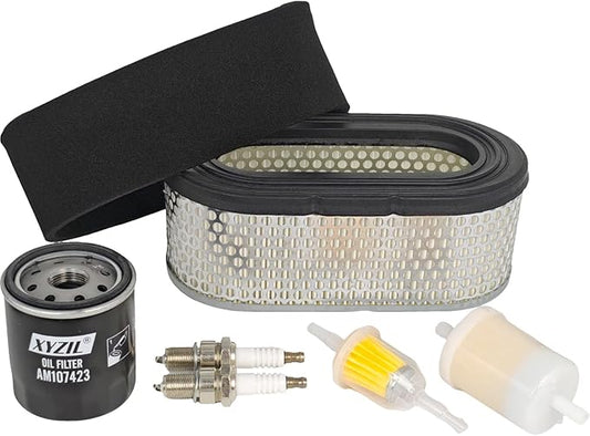 LG257 Tune-Up Maintenance Filter Kit Compatible with John Deere X520 X540 Garden Tractor Compatible with Kawasaki 26HP Engine AM107423 AM116304 MIU10905 MIU10906 M805853 Air Oil Fuel Spark Plug