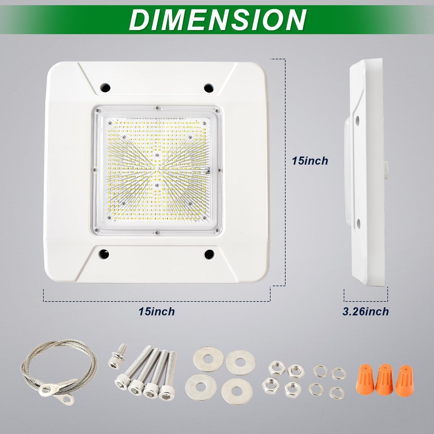 OSTEK 2 Pack LED Gas Station Canopy Light, 150W Carport Ceiling Light 5700K, Outdoor Rated (600W HID/HPS Equivalent), 90-277V IP65 DLC & UL Listed (150W-2 Pack)
