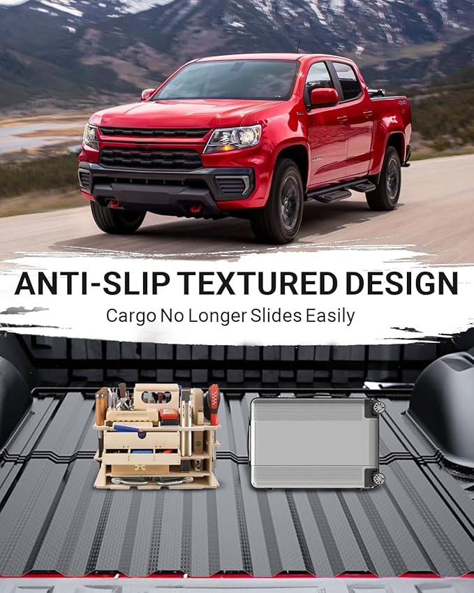 Ecarzo 2024 Upgraded Bed Mat Compatible with 2015-2022 Chevy Chevrolet Colorado/GMC Canyon Accessories 5FT Bed Liner TPE Cargo Mats Heavy Duty Rear Trunk Mat All Weather Protection