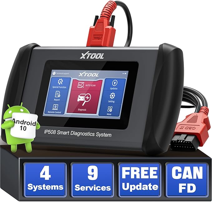 OBD2 Scanner XTOOL IP508 Scan Tool with 9 Reset Services, Oil/BMS Reset, Throttle, Code Reader for Cars and Trucks, Diagnostics Scanner for ABS Bleed, Injector Coding EPB, Engine, Lifetime Update