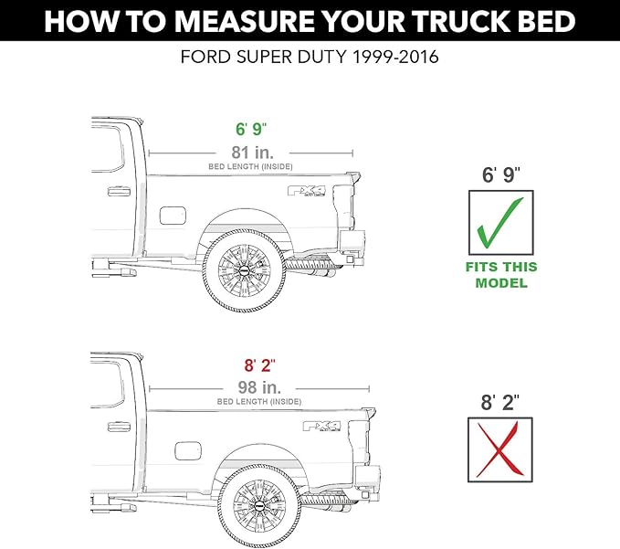 Gator FX Hard Quad-Fold Truck Bed Tonneau Cover | 8828310 | Fits 2008 - 2018 Ford Super Duty 6' 9" Bed (81")