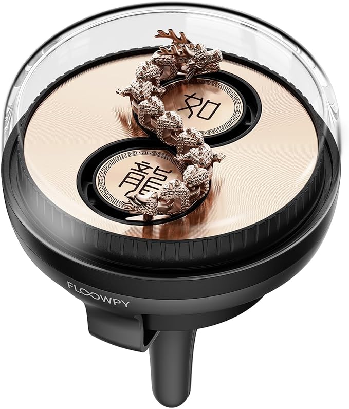 Car Air Freshener with Moving Dragon - 3 Fragrance Pads, Wind-Powered Air Vent Diffuser, Moving Dragon Design, Car Freshener Vent Clip