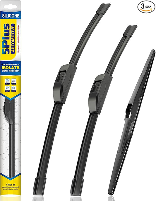 5 PLUS® Silicone Windshield Wipers Replacement for Chrysler Pacifica 2017-2024, Chrysler Voyager 2020-2024 Wiper Blades(Set of 3),Automotive Replacement Windshield Wiper Blades For My Car-26"/20"/14"