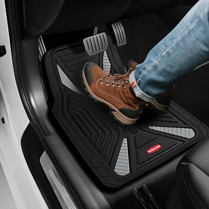 Rubbermaid Full Set Car Mat, Universal Trim-to-Fit Heavy-Duty Car Floor Mats – 4-Piece Set for All Weather Protection – Durable Rubber Mat for Cars, Trucks, SUVs & Vans-Purple