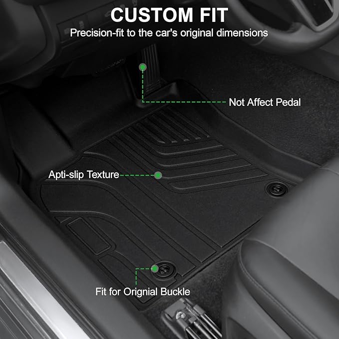 Floor Mats for 2018-2024 Toyota Camry FWD Only (Not Fit Hybrid or AWD), Rubber All Weather Protection Interior Floor Liners Door Sill Guards for Toyota Camry L/LE/SE/TRD/XLE/XSE Accessories