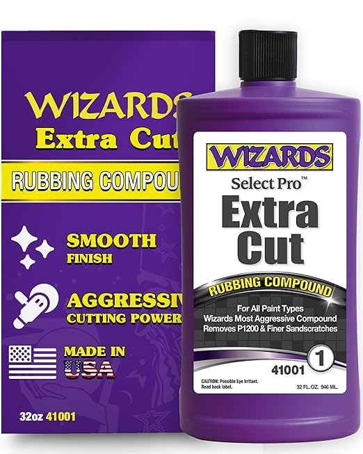 Wizards Select Pro Extra Cutting Compound Step 1 Perfect Match - Car Scratch Remover with Aggressive Cutting Action - Best Used with Wool or White Foam - Safe to Use During Car Paint Scratch Repair