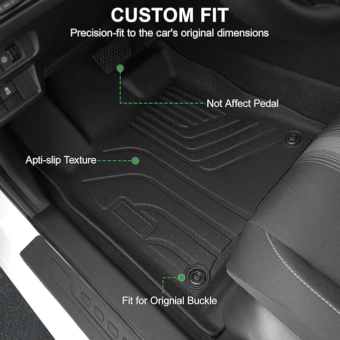 Floor Mats for 2022-2025 2026 Honda Civic Sedan Hatchback Si (Include Sport, Not for Hybrid), 2nd Row with&w/o USB Port, for Acura Integra 2023-2025, All Weather Car Floor Liners Civic Sport