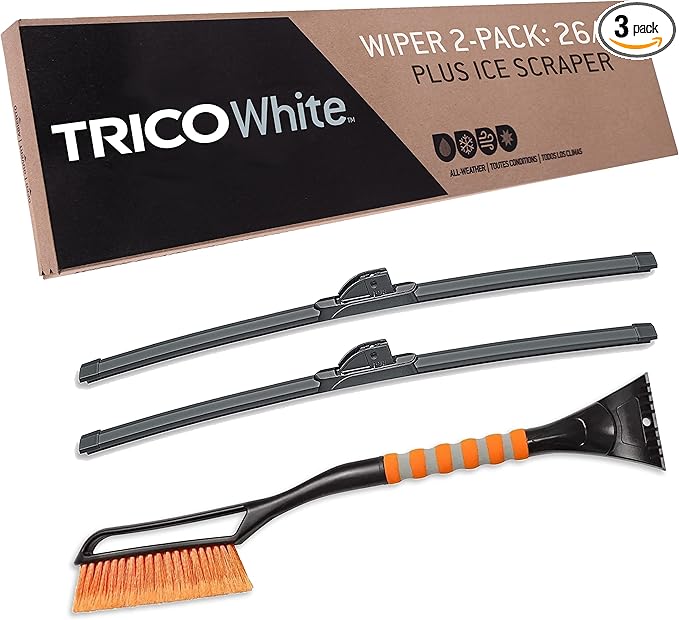 TRICO White™ (35-2626IS) 26 & 26 Inch Pack of 2 Automotive Replacement Windshield Wiper Blades Extreme Weather Beam Blade for Select Vehicle Models