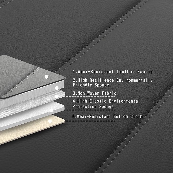 Car Seat Covers 2 PCS Front Seats, Waterproof Napa Leather Automotive Seat Protector for Cars SUV Truck Sedan, Universal Anti-Slip Car Seat Cushion Interior Accessories, Gray