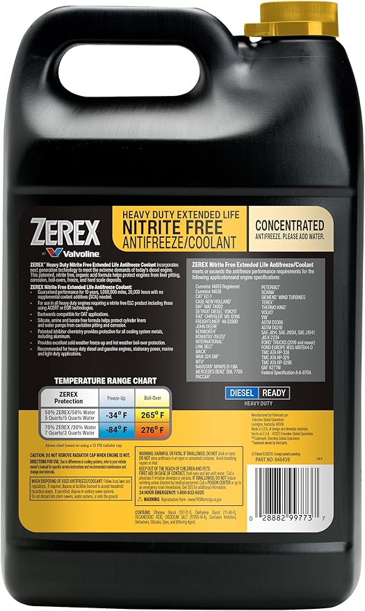 Zerex HD Nitrite Free Extended Life Concentrate Antifreeze/Coolant 1 GA