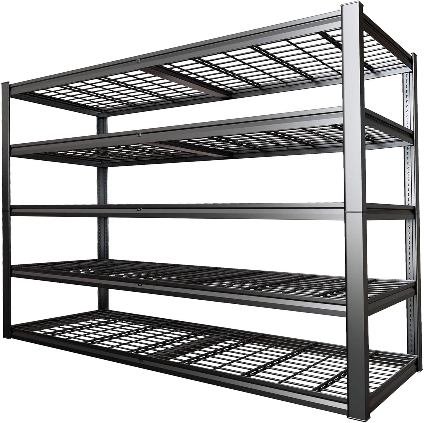 67" Wide 5-Tier Garage Shelving Unit, 67" W x 24" D x 84" H, Heavy Duty Garage Storage Shelves,3500 LBS Capacity, Industrial Adjustable Shelves for Basement Warehouse