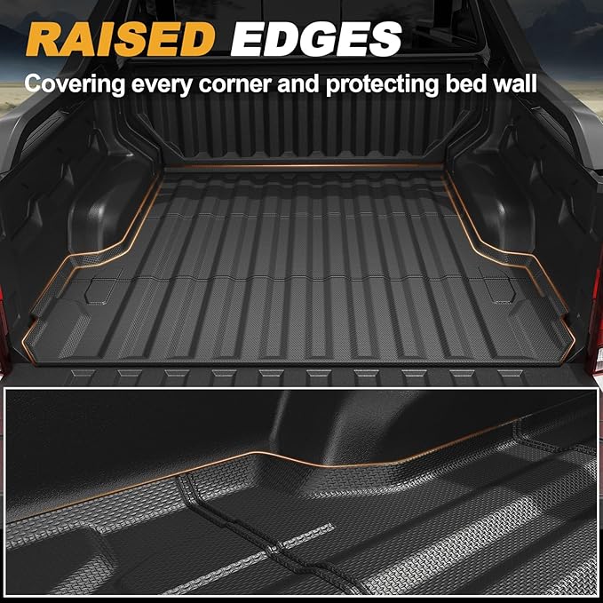 Bed Mat for 2026 2025 2024 Toyota Tacoma, All Weather Truck Bed Liner for 2026 2025 Toyota Tacoma Accessories, 5FT TPE Cargo Liner Truck Mat