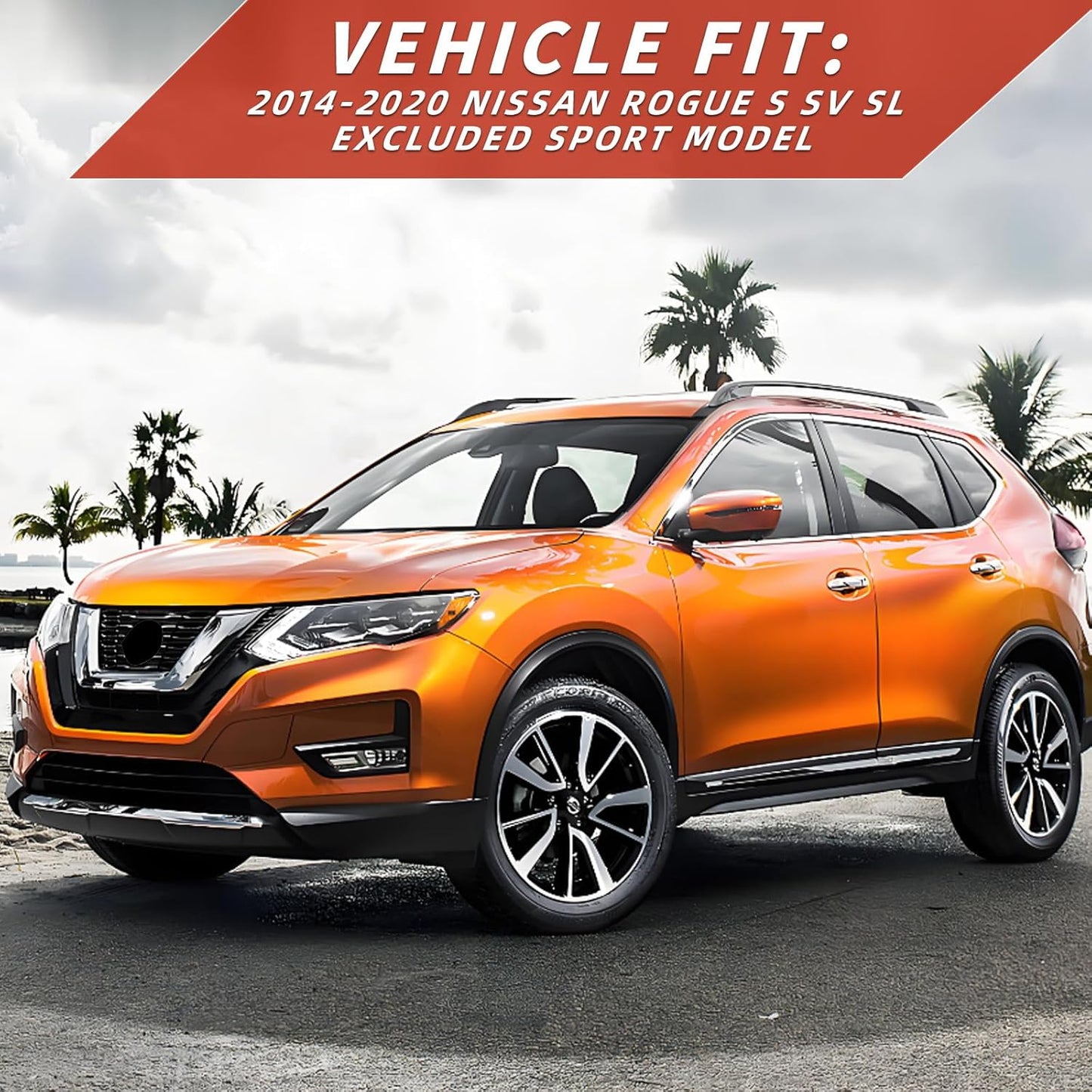 4PCS in Channel Rain Guards for 2014-2020 Nissan Rogue S SV SL, Durable Window Visors Wind Deflectors, Vent Shades Shield, 2014 2015 2016 2017 2018 2019 2020