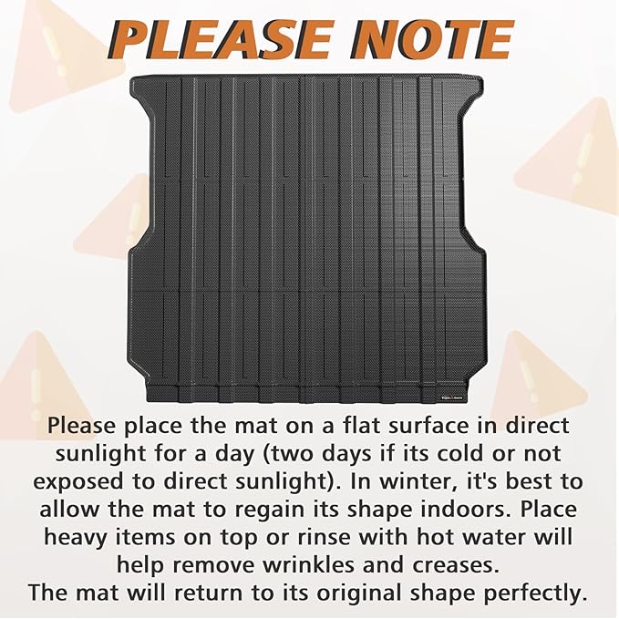 TripleAliners Truck Bed Mat Compatible with 2022 2023 2024 2025 2026 Rivian R1T Accessories Vehicle Perfectly Flush All Weather Protection TPE Heavy Duty Pickup Car Bed Cargo Mat
