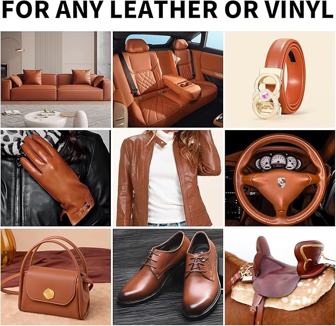 8.5oz Leather Recoloring Balm with 100ml Mink Oil,Light Brown Leather Repair kit for Furniture and Car Interior,Leather Couch Scratch Repair,Leather Dye Paint,Mink Oil for Leather