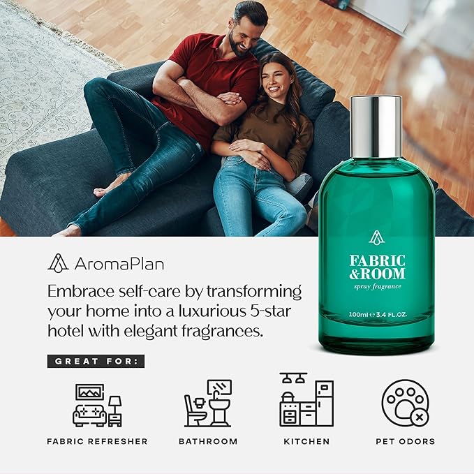 AromaPlan Natural Santal Room Spray & Car Fragrance Kit-Concentrated, Non-Toxic, Odor Eliminator & Long Lasting- Room Spray Air Freshener-Home, Car, Fabrics- 5 Star Hotel Scent Fragrance (100&30 ml)