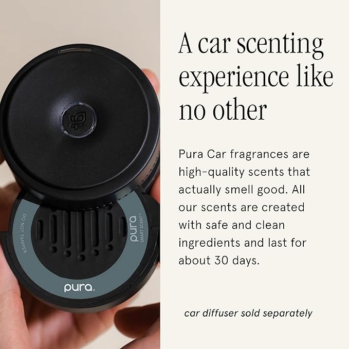 Pura Car Scent Refill - Fragrance for Pura Car Diffuser - Clean & Safe Luxury Diffuser Scent - Long-Lasting Fragrance for 30 Days of Aroma - Spring & Summer Household Essential - Car Wash