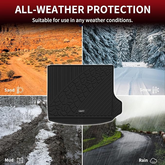 LASFIT Trunk Mat for Jeep Grand Cherokee WL 2022-2025 5-Seat (Include 4xe, NOT for L) All Weather TPE Custom Fit Cargo Mat Trunk Liner Cargo Liner, Black