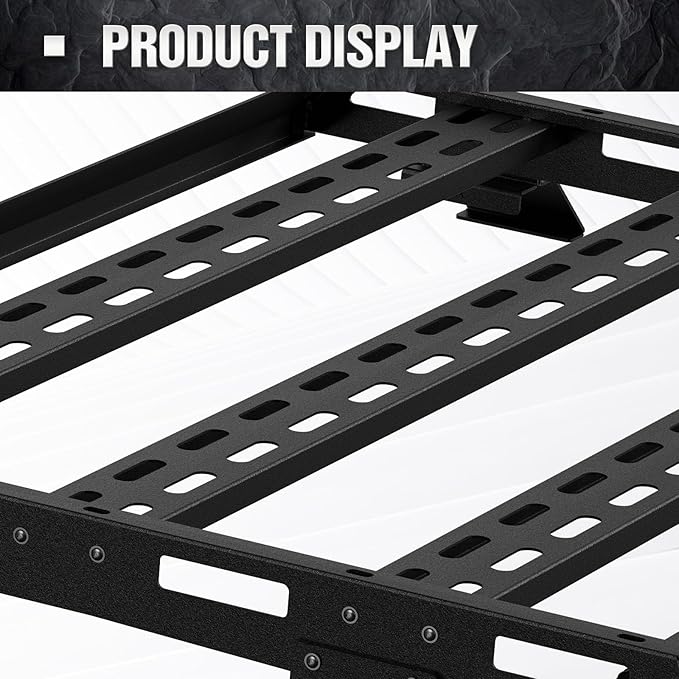 Bronco Half Short Roof Rack Rear Cargo Basket with 2 Led Light Bar Compatible for 2021 2022 2023 2024 2025 Ford Bronco Hardtop 4-Door (Excluding Sport), Rooftop Storage Carrier Luggage Rack