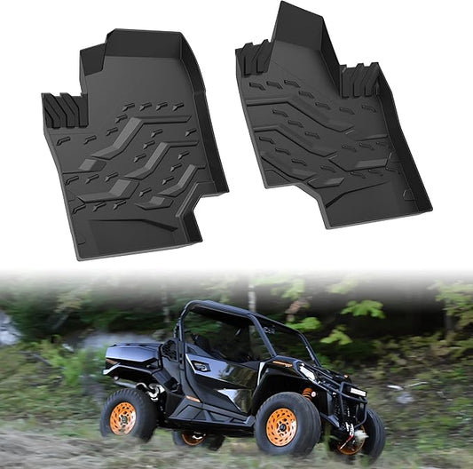 TPE Floor Mats for Can-Am Commander Trail Sport, Front Row Floor Liners All Weather Protection Slush Mats for Can Am Maverick Trail Sport 2018-2025 / Commander & Max 2021+ Accessories (2PCS)