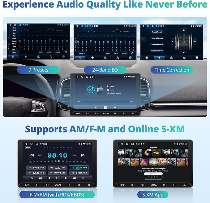 A5L 10.1 inch Android Double DIN Car Stereo, Wireless CarPlay & Android Auto Head Unit, with OBD2 Scanner, IPS Touchscreen Radio,GPS Tracker, 24-B EQ DSP, WiFi/BT/USB Tethering,2G+32G,FM/AM