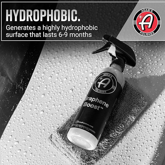 Adam's Graphene Boost - Graphene Ceramic Coating Spray For Car Detailing | Adds Protection & Extends The Life Of Top Coat Ceramics | Maintenance Spray On Wipe Off | Car Boat RV Motorcycle