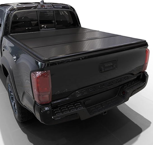 Hard Tri-Fold Truck Bed Tonneau Cover Compatible with 2016-2026 Toyota Tacoma w/OE Track System 6.2ft Bed (73.7")