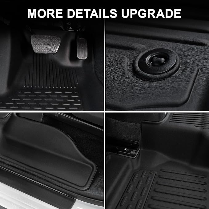 Floor Mats Fit for Toyota Tacoma 2026 2025 2024 Double Cab (Not fit Hybrid), TPE All Weather Protection Floor Liners Including Front & Rear Row & Door Sill Guards for Tacoma Car Mat Accessories