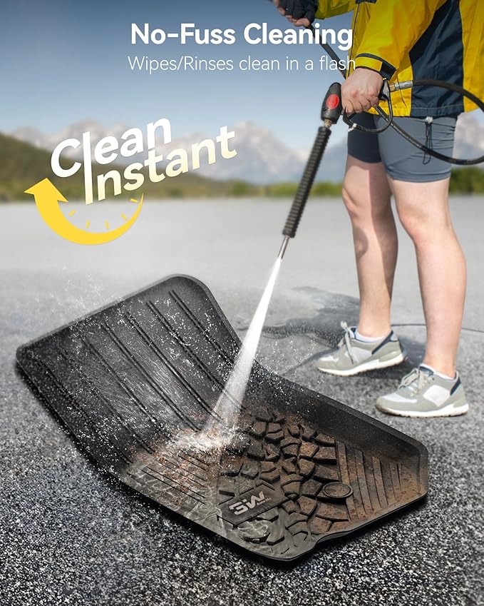 3W Floor Mats Fit for Jeep Wrangler JK 2014-2018 Unlimited 4 Door Only (Non JL or 4XE) TPE All Weather Custom Fit Floor Liner for Jeep Wrangler JK 1st and 2nd Row Full Set Car Mats, Black