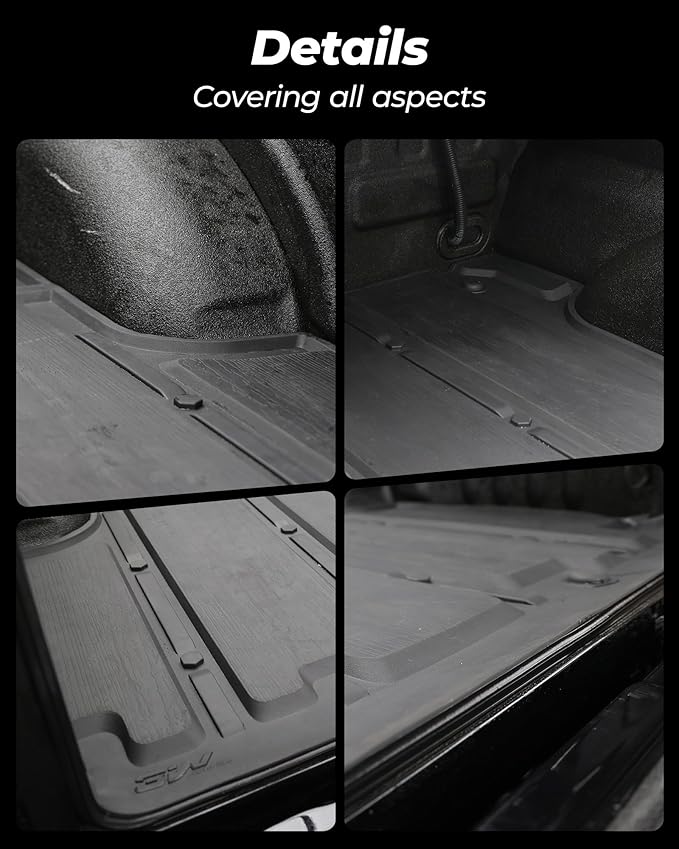 3W Bed Mat 6.8FT for Ford F250/F350/F450 2017-2025 2026 Super Duty Accessories Vehicle Bed, Durable All Weather Protection TPE Bed Liner for Heavy Duty Pickup Cargo Mat, Black