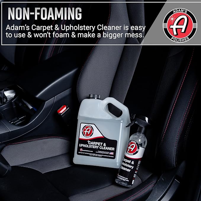 Adam's Polishes Carpet & Upholstery Cleaner - Powerful Carpet Cleaner For Auto Detailing | Cloth, Upholstery & Fabric Car Interior Cleaning Solution | Stain Remover Spray For Car Seat, Floor Mats