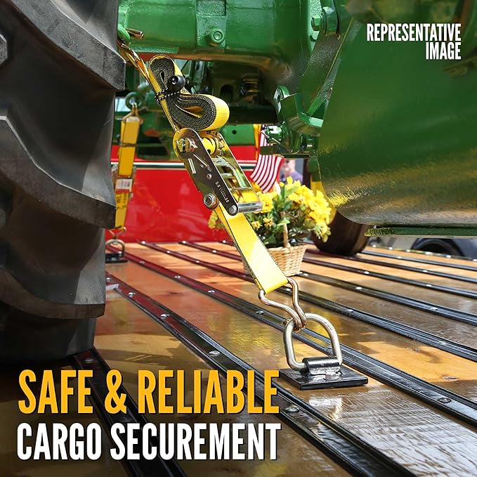 US Cargo Control J Hook Ratchet Strap 2 Inch x 18 Foot, 10,000 LBS Break Strength, 2 Inch Ratchet Straps with Double J-Hooks, Heavy Duty Green Tie Downs for Trucks, Trailers, Securing Cargo